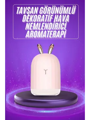 Aromaterapi Hava Nemlendirici Dekoratif Usb Şarjlı Tavşan Nemlendirici