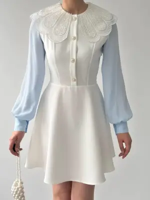 Omarı Oyunbaz Bebe Yaka Elbise