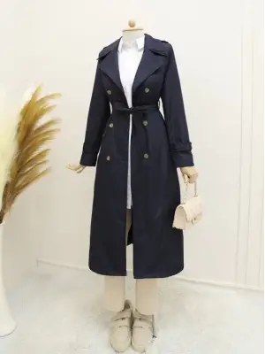 Omarı Şık ve Şık Astarlı Trençkot