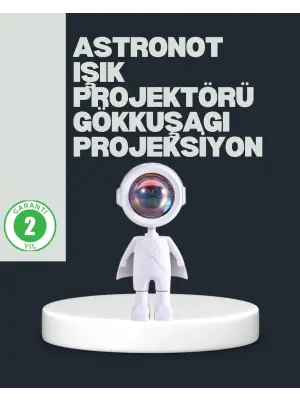 Astronot Tasarımlı Gün Batımı Efektli Şarjlı Led Lamba