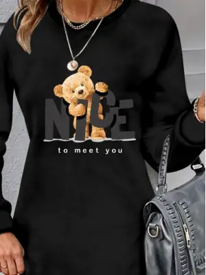 Omarı Yumuşak Viskon Bisiklet Yaka Desenli Elbise