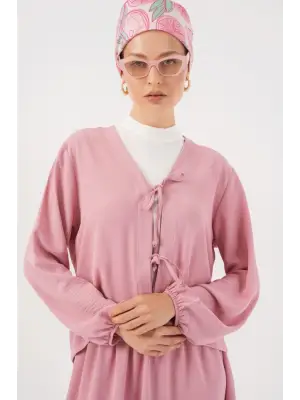 Ayrobin Kimono Etek İkili Takım 8047 - Pembe