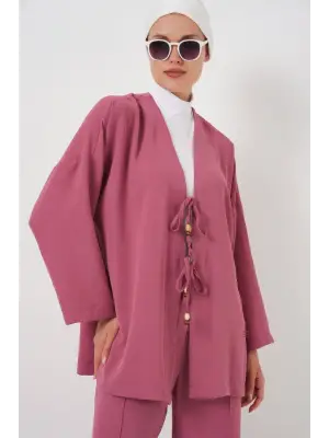 Ayrobin Kimono Pantolon İkili Takım 6739 - Gül Kurusu