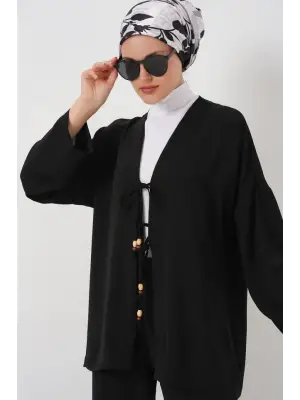 Ayrobin Kimono Pantolon İkili Takım 6739 - Siyah