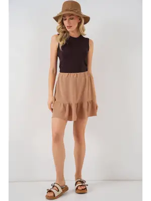 Ayrobin Mini Etek 8054 - Camel