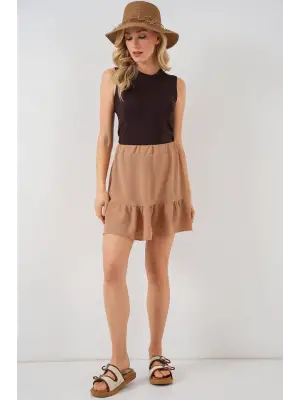 Ayrobin Mini Etek 8054 - Camel