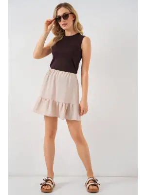 Ayrobin Mini Etek 8054 - Krem