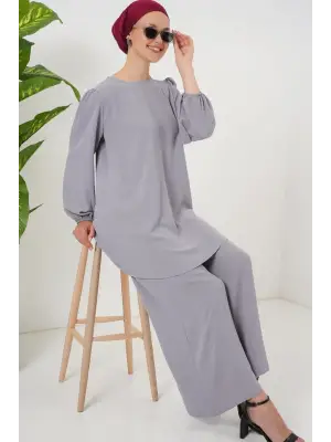 Ayrobin Tunik Pantolon Alt Üst Takım 6712 - Gri