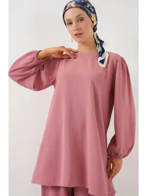 Ayrobin Tunik Pantolon Alt Üst Takım 6712 - Pembe