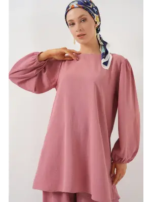 Ayrobin Tunik Pantolon Alt Üst Takım 6712 - Pembe