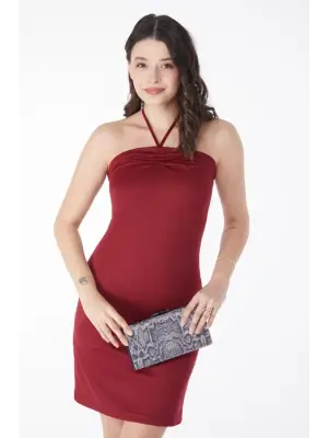 Modern Bağcık Detaylı Abiye Elbise