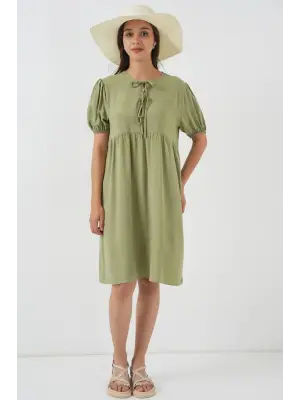 Bağcıklı Midi Elbise 2575 - C. Çağla