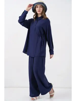 Modern İkili Takım Lacivert Tunik Pantolon