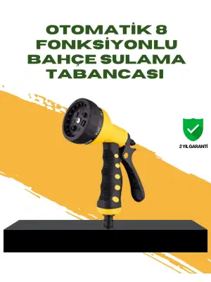 Bahçe Sulama Tabancası Hortum Ucu 8 Fonksiyonlu Ayarlanabilir