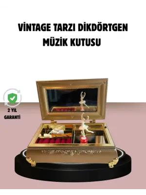 Balerinli Müzikli Takı Kutusu Piyano Tasarım Kız Çocuk Hediyelik