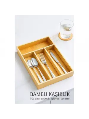 Bambu Çekmece İçi Kaşıklık Organizer
