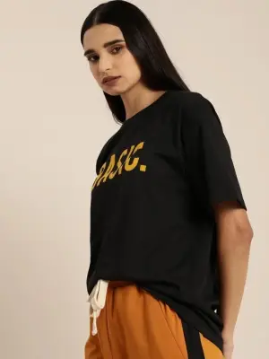 Baskılı T-shirt - Siyah