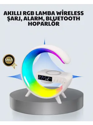 Başucu İçin Tasarlanmış Kablosuz Şarjlı Gece Lambası Ve Bluetooth Ses Sistemi