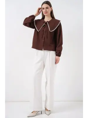 Bebe Yaka Gömlek 20314 - Kahverengi