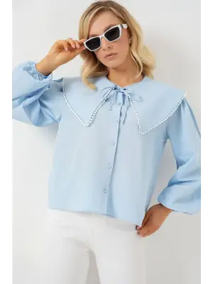 Bebe Yaka Gömlek 20314 - Mavi