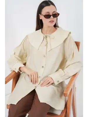 Bebe Yaka Uzun Tunik 5967 - Ekru