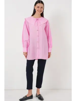 Bebe Yaka Uzun Tunik 5967 - Pembe