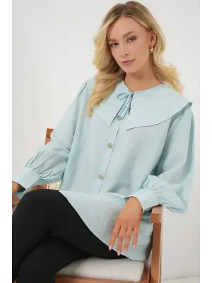 Bebe Yaka Uzun Tunik 5967 - Turkuaz