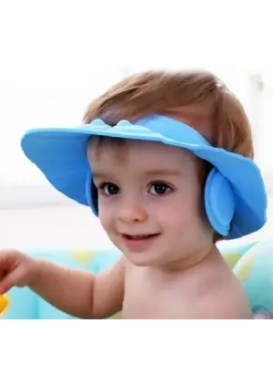 Bebek Banyo Şapkası Düğmelı Kulaklıklı