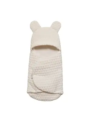 Omarı Yumuşak Velboa Kabartmalı Ekru Kundak Bezi