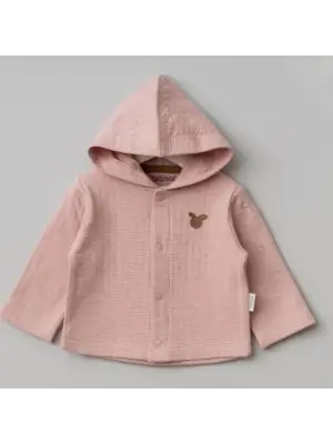 Bebitof Kapüşonlu Bebek Hırka 80153 Pudra