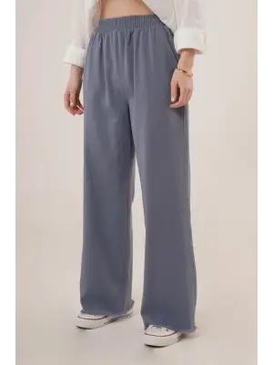 Rahat Indigo Bel Lastikli Cepli Pantolon