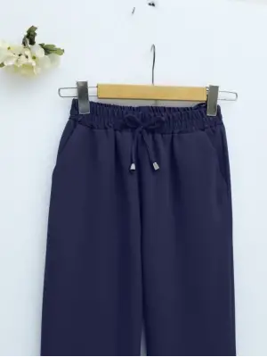 Beli Bağcıklı Dar Paça Pantolon  -Laci