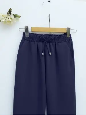 Beli Bağcıklı Dar Paça Pantolon  -Laci