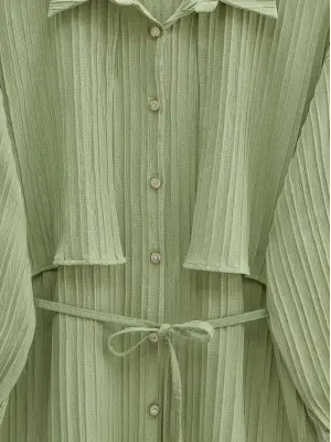 Beli Bağlamalı Bolero Detaylı Taşlı Düğmeli Gömlek -Çağla Y.