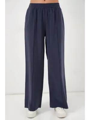 Beli Lastikli Bol Paça Pantolon 30087 - Lacivert