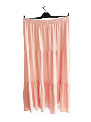 Beli Lastikli Bürümcek Kumaş Etek Anne Eteği Uzun Namaz Eteği Somon 44-52 beden