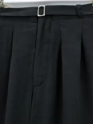 Beli Lastikli Kemer Detaylı Tensel Cupra Pantolon -Siyah