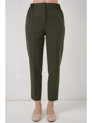 Beli Lastikli Kumaş Pantolon 30058 - Haki