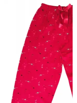 Beli Lastikli Mevsimlik Viskon Penye Pantolon Kırmızı