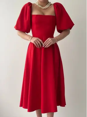 Benjamin Çan Etekli Midi Boy Elbise