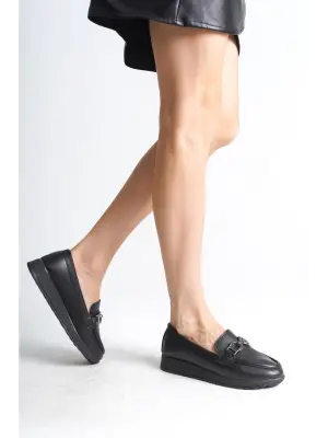 Klasik Bayan Babet Anne Ayakkabısı - Siyah