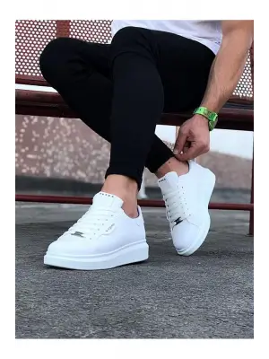 Omarı Modaya Uygun Beyaz Düz Casual Erkek Ayakkabı