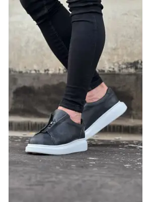 Erkek Gri Cilt Casual Ayakkabı