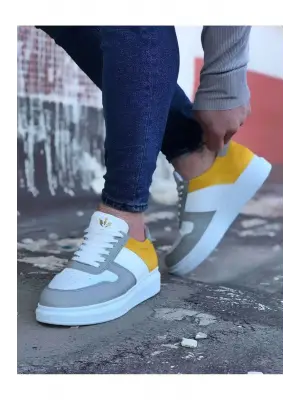 Omarı Şıklık ve Konforu Bir Arada Sunan Beyaz Sarı Erkek Casual Ayakkabı