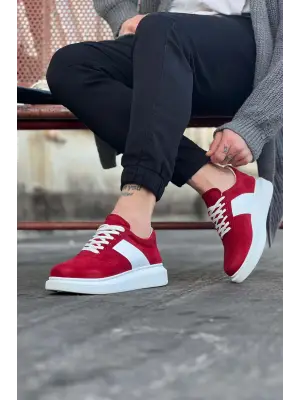 Omarı Kırmızı Süet Erkek Casual Ayakkabı