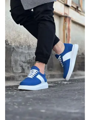 Göz Alıcı Mavi Süet Erkek Ayakkabı