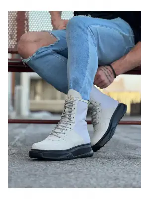 Omarı Gri Kömür Süet Uzun Bağcıklı Bot