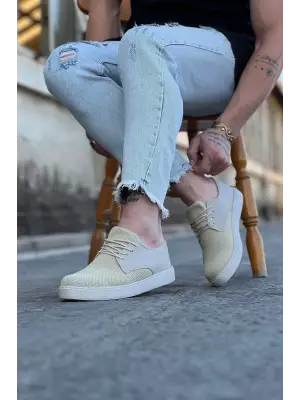 Omarı Bej Triko Erkek Casual Ayakkabı