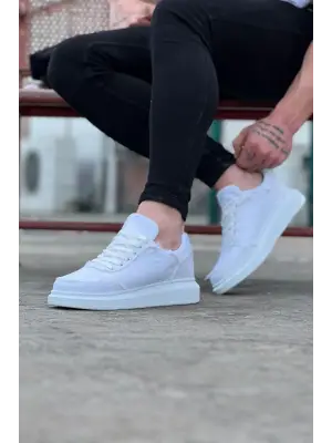 Omarı Beyaz Kot Kumaş Erkek Casual Ayakkabı
