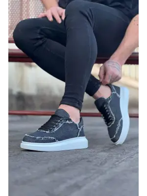 Omarı Gri Kot Kumaş Erkek Casual Ayakkabı - Yenilikçi ve Şık Tasarım